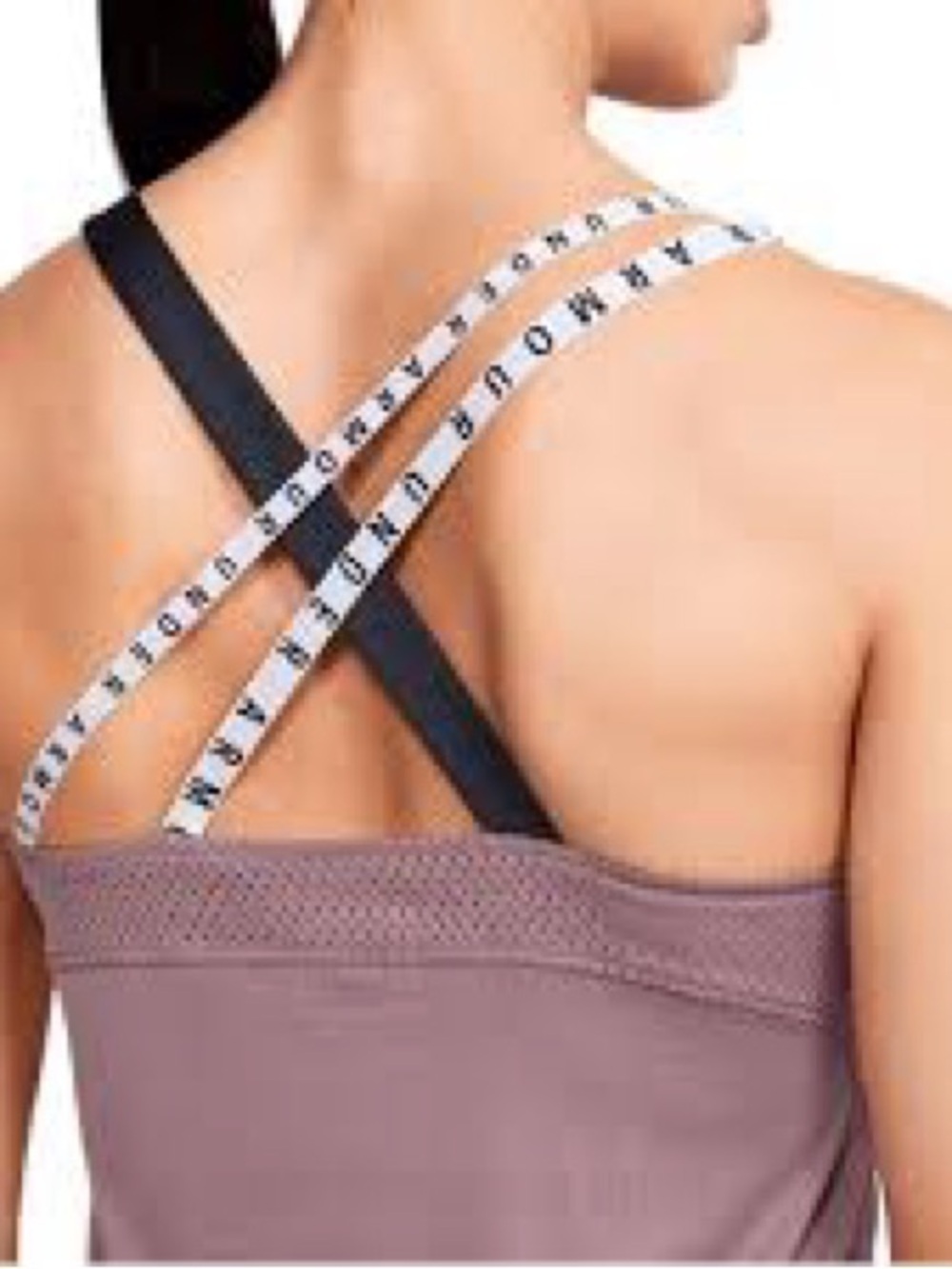 Under Armour Heat Gear Word Mark Mauve Double Strap Tank